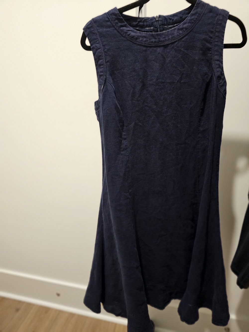 Malvin, Hamburg, Germany Sleeveless Navy Blue A-Line Dress